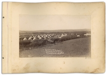 Two Original Photographs From 1890-91 of the Pine Ridge Agency, Near the Site of the Wounded Knee Massacre -- One Photograph Depicts the 7th Cavalry Encapment Just Days Before the Massacre